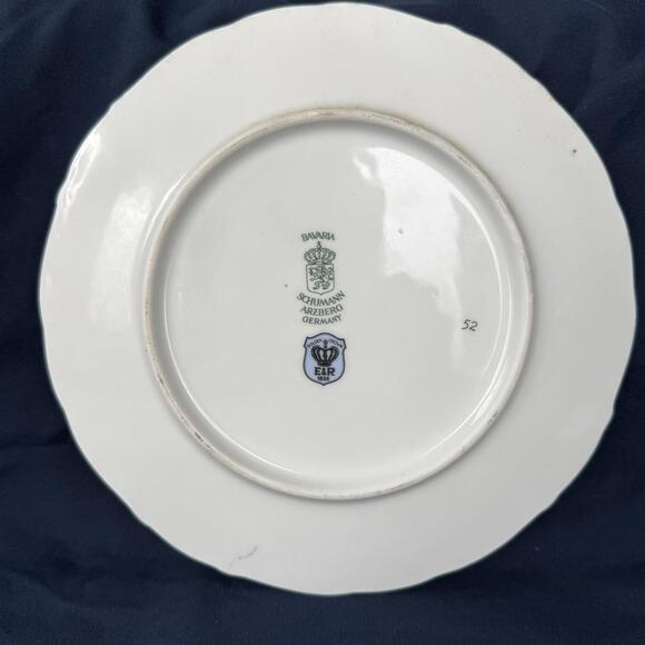 SCHUMANN‎ Arzberg Bavaria Blue Bird Plates Gold Rimmed 8” Vintage - Picture 3 of 3